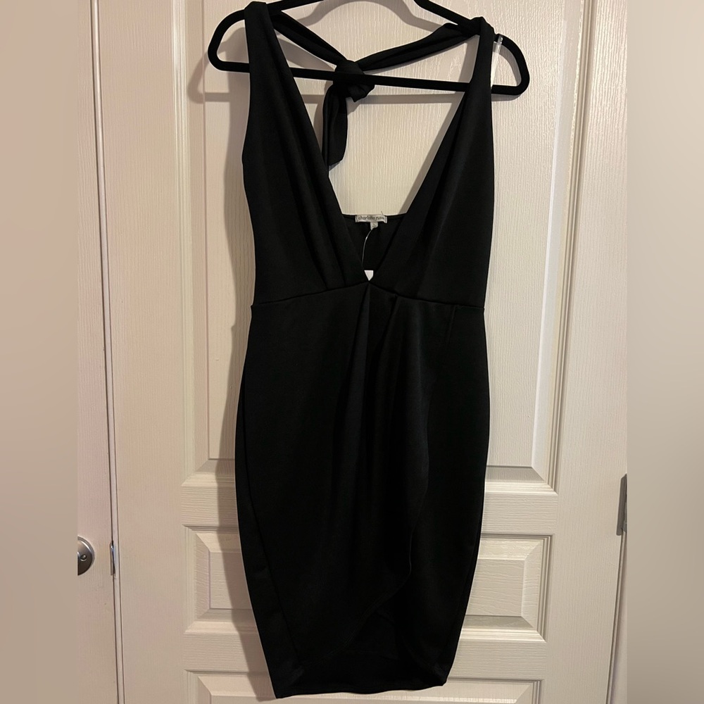 Charlotte Russe Plunge Neck Halter Dress